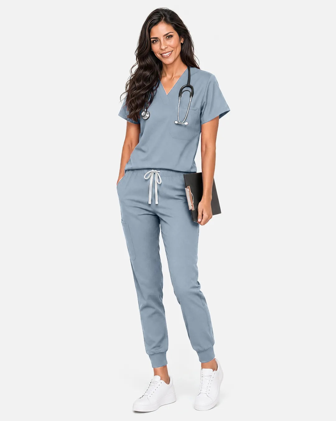 Light blue Eipnare Women's Classic Jogger Scrub Pants - Stretch Medical Scrubs for Women