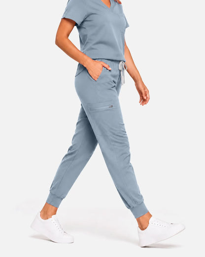 Light blue Eipnare Women's Classic Jogger Scrub Pants - Stretch Medical Scrubs for Women