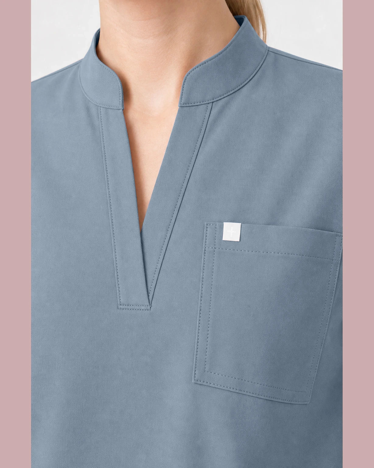 Light Blue Eipnare Women's Henley Sleeveless Straight-Leg Scrub Set - Stretch Medical Scrubs for Women