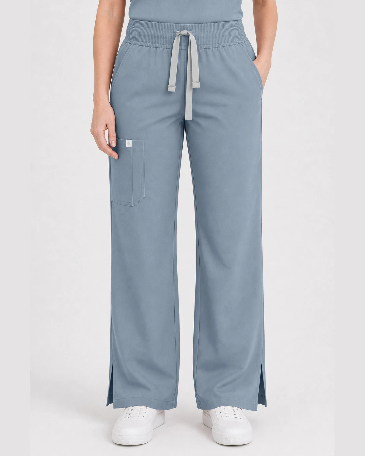 Light Blue Eipnare Women's Henley Sleeveless Straight-Leg Scrub Set - Stretch Medical Scrubs for Women