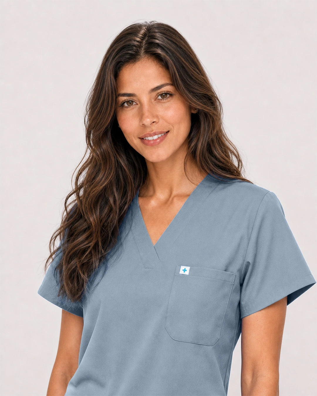 Light Blue Eipnare Women's Classic V-Neck Jogger Scrub Set - Stretch Medical Scrubs for Women