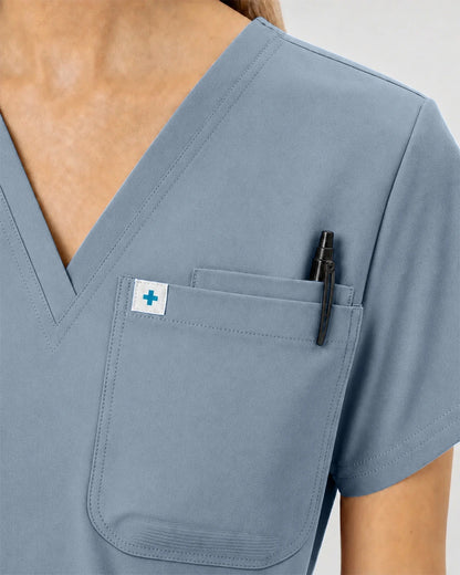 Light Blue Eipnare Women's Classic V-Neck Jogger Scrub Set - Stretch Medical Scrubs for Women