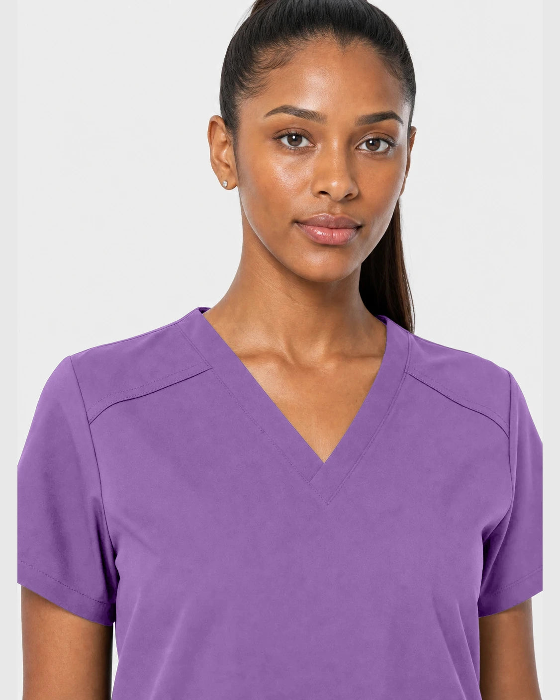 Light Purple Eipnare Women's 15-Pocket V-Neck Jogger Scrub Set - Stretch Medical Scrubs for Women