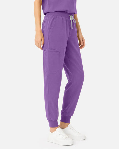 Light purple Eipnare Women's Tapered Jogger Scrub Pants - Stretch Medical Scrubs for Women