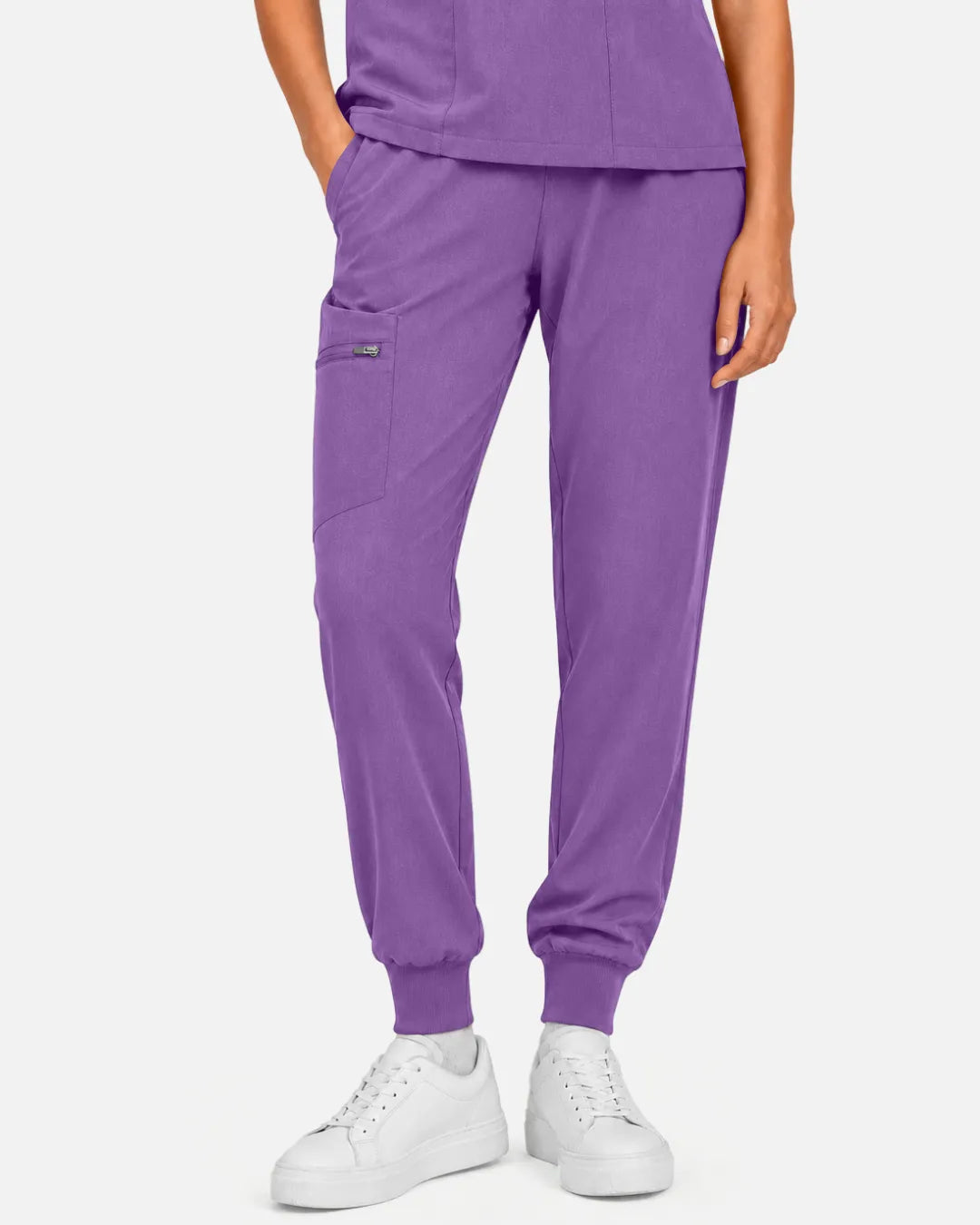 Light purple Eipnare Women's Multi-Pocket Jogger Scrub Pants - Stretch Medical Scrubs for Women