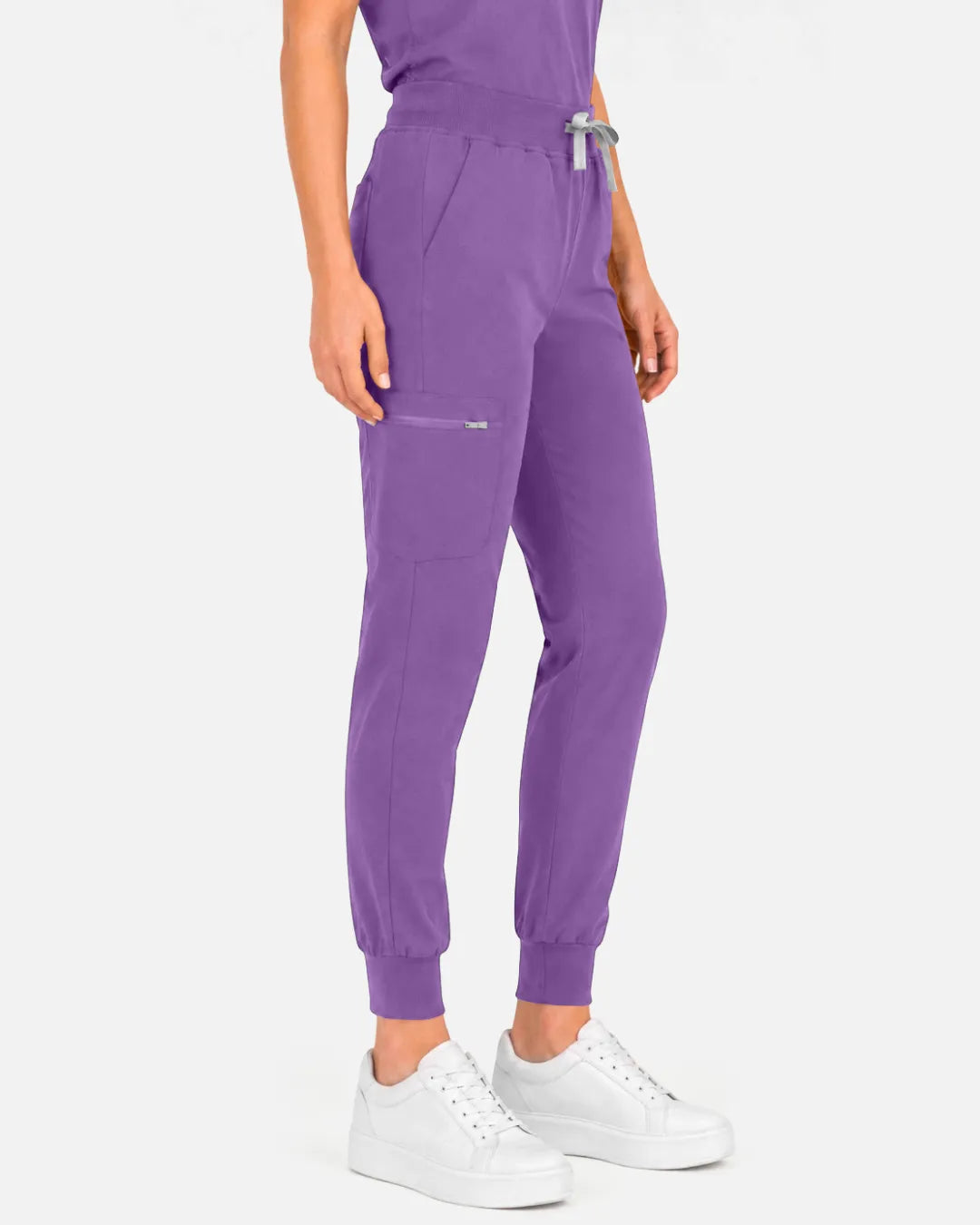 Light purple Eipnare Women's Multi-Pocket Jogger Scrub Pants - Stretch Medical Scrubs for Women