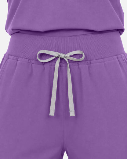 Light purple Eipnare Women's Multi-Pocket Jogger Scrub Pants - Stretch Medical Scrubs for Women