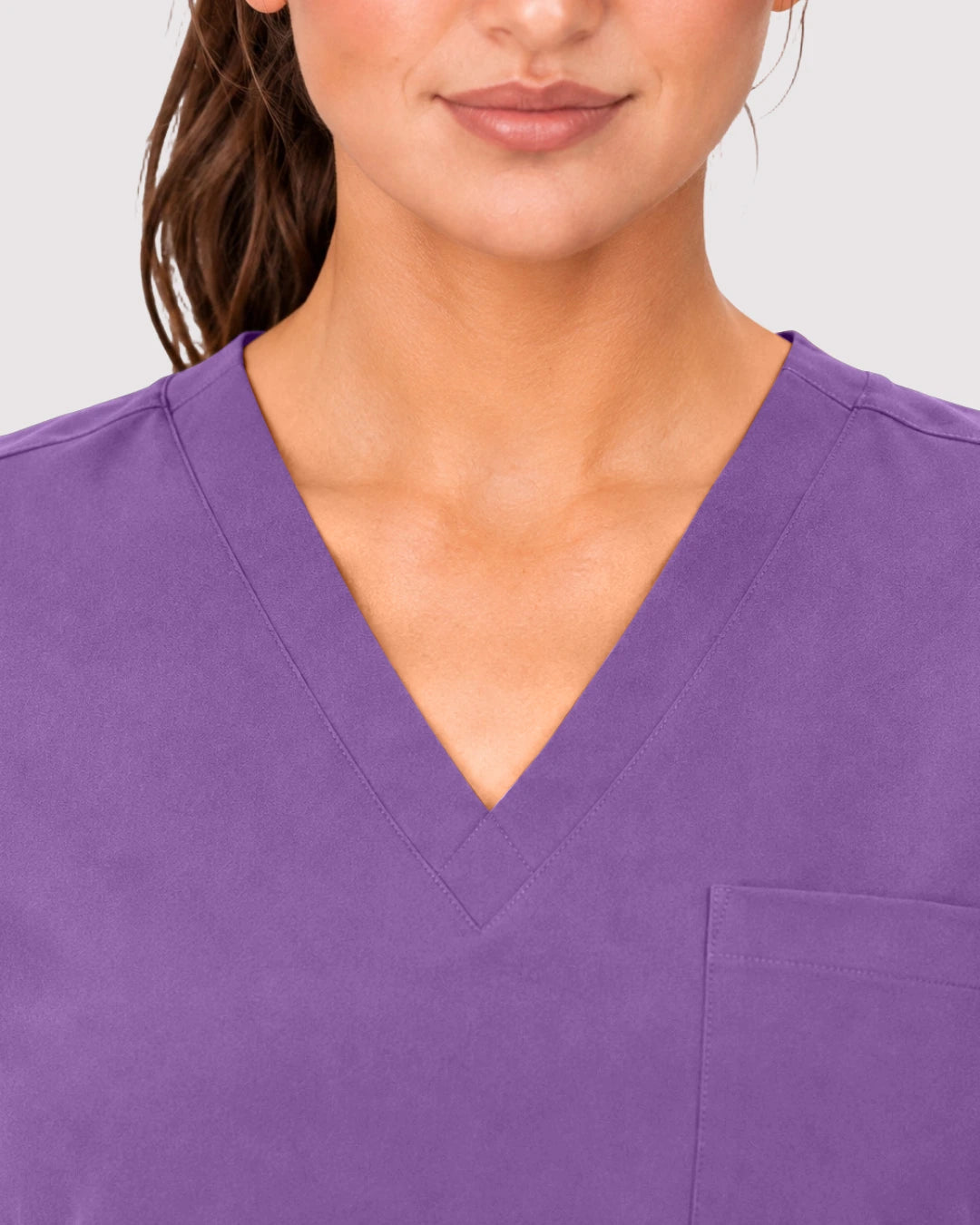 Light Purple Eipnare Women's 3-Pocket V-Neck Jogger Scrub Set - Stretch Medical Scrubs for Women
