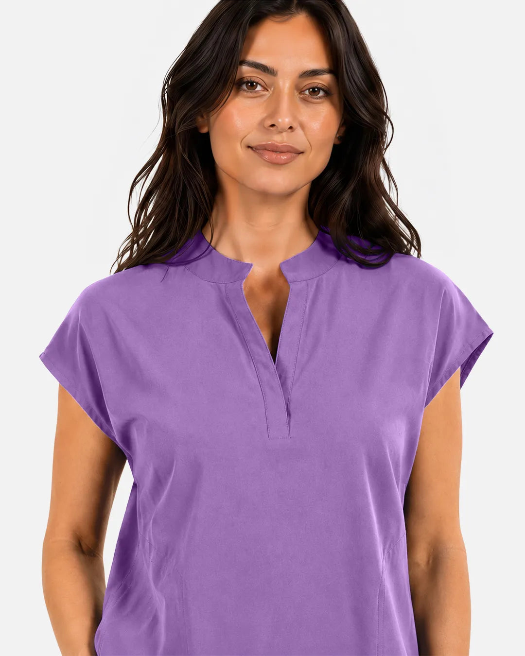 Light purple Eipnare Women's Sleeveless Mandarin Collar Scrub Top - Stretch Medical Scrubs for Women