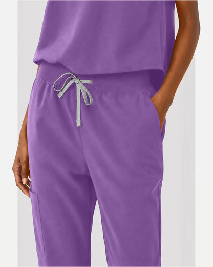 Purple – Eipnare Women's Sleeveless Mandarin Collar Jogger Uniform Set – product image 06