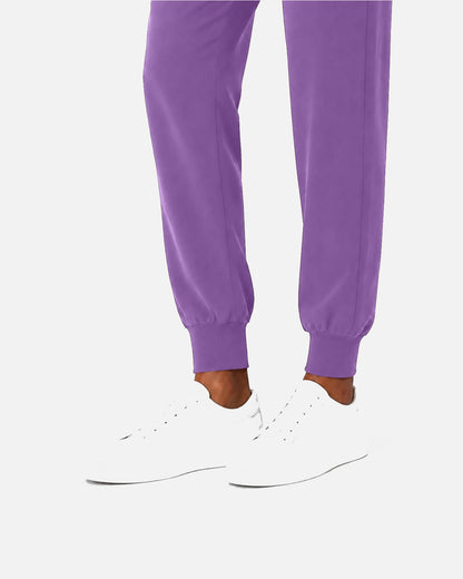 Purple – Eipnare Women's Sleeveless Mandarin Collar Jogger Uniform Set – product image 07