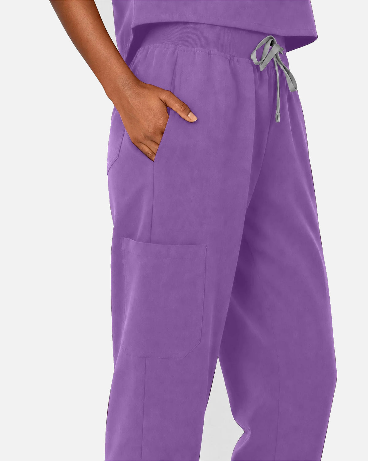 Purple – Eipnare Women's Sleeveless Mandarin Collar Jogger Uniform Set – product image 09