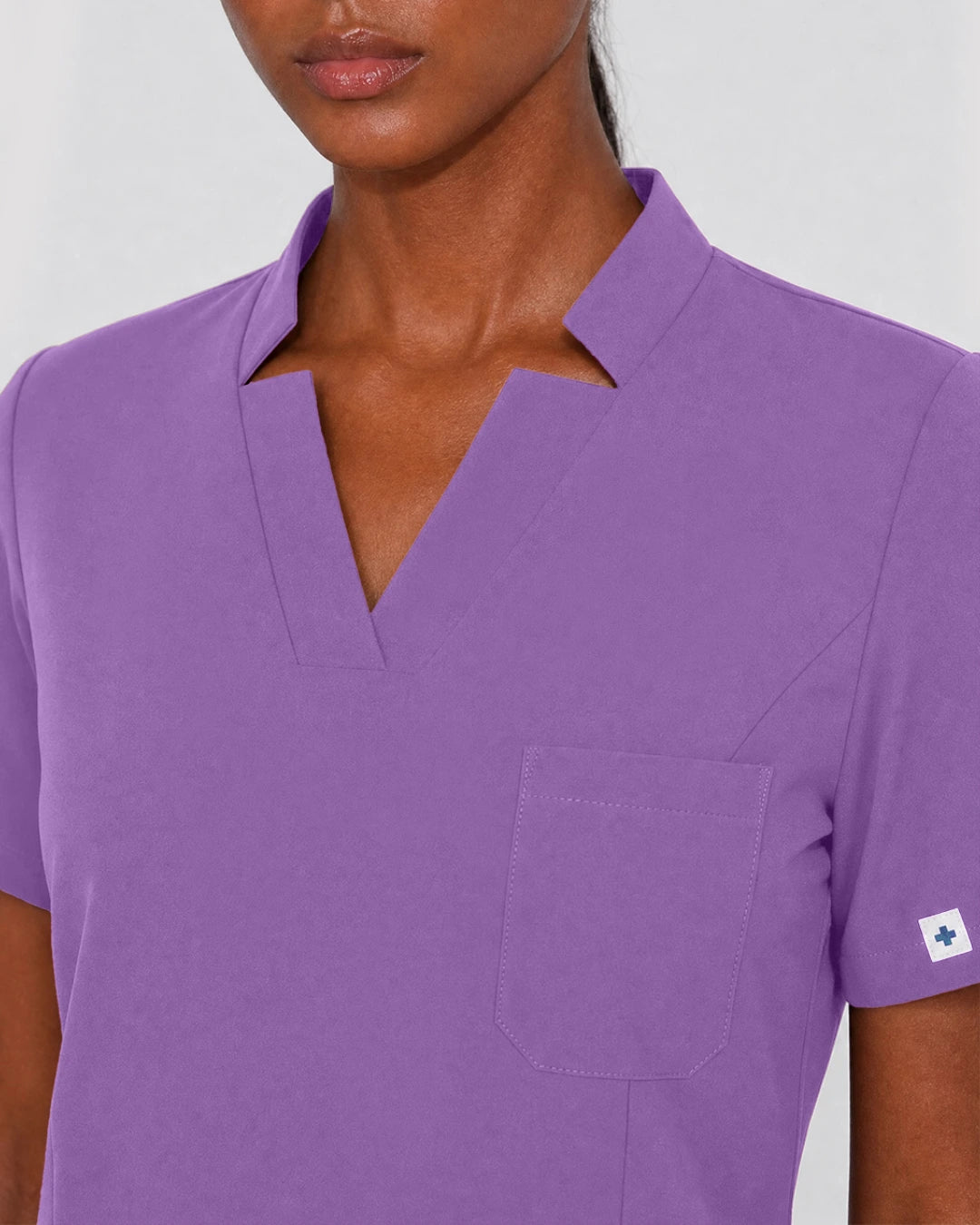 Light Purple Eipnare Women's Split V-Neck Cargo Jogger Scrub Set - Stretch Medical Scrubs for Women