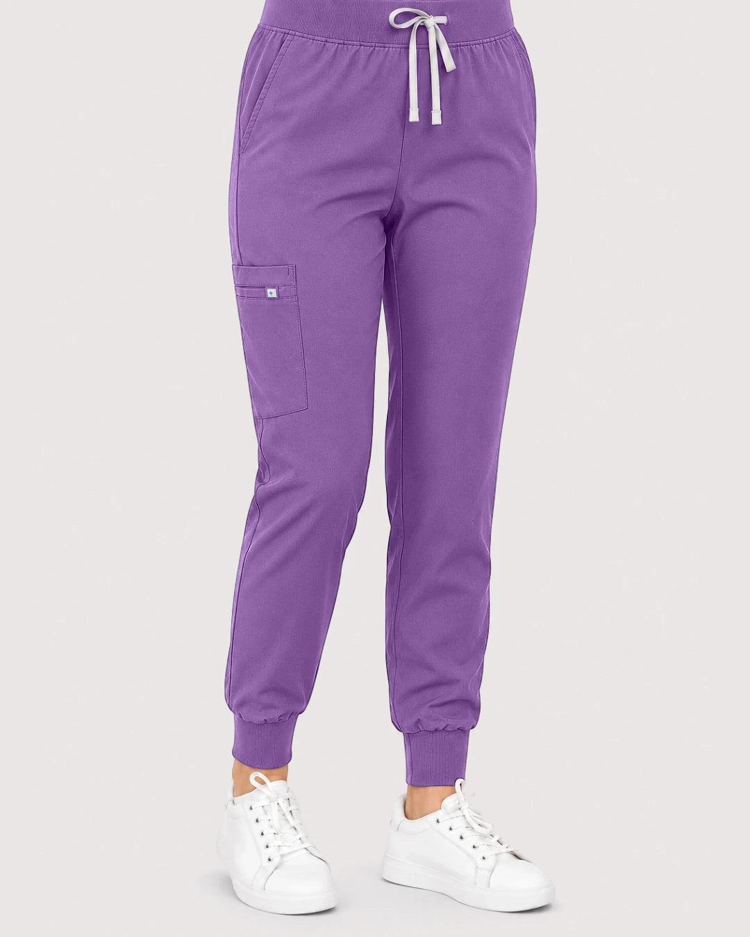 Light Purple Eipnare Women's Knit V-Neck Jogger Scrub Set - Stretch Medical Scrubs for Women