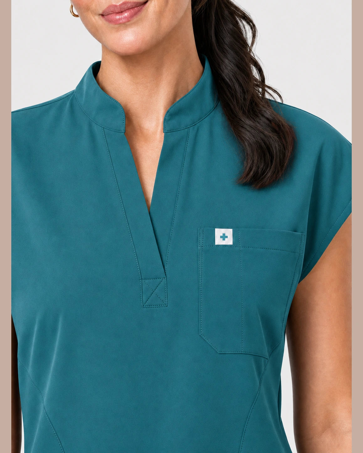 Mint Green Eipnare Women's 8-Pocket V-Neck Jogger Scrub Set - Stretch Medical Scrubs for Women
