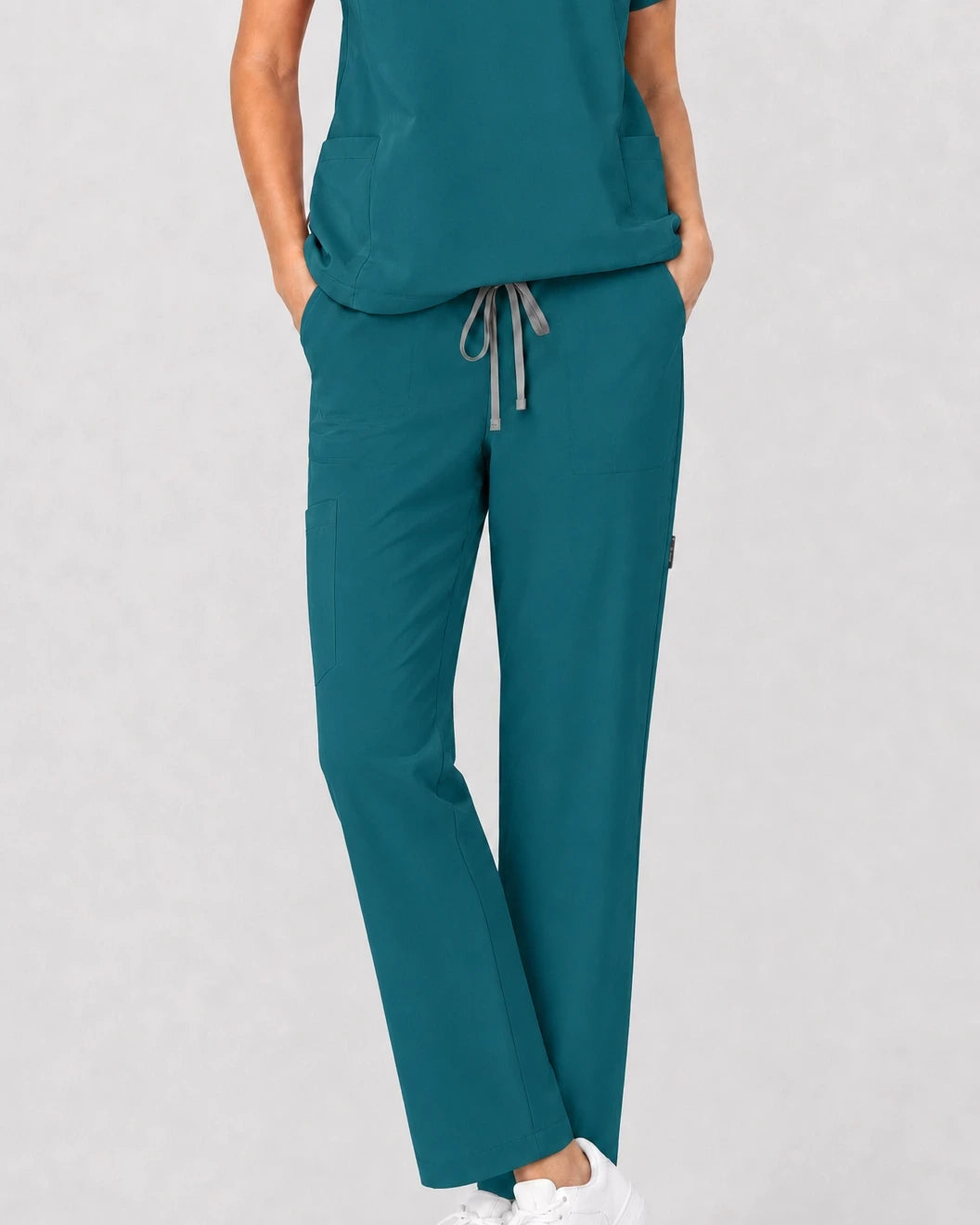 Mint Green Eipnare Women's V-Neck Split 9-Pocket Slim Fit Scrub Set - Stretch Medical Scrubs for Women