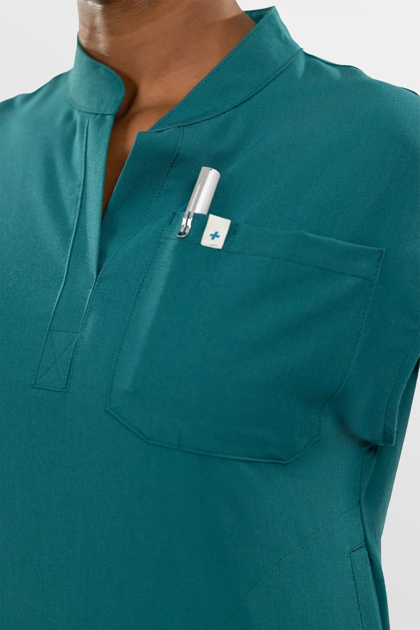 Mint Green Eipnare Women's Henley Collar Sleeveless Jogger Scrub Set - Stretch Medical Scrubs for Women