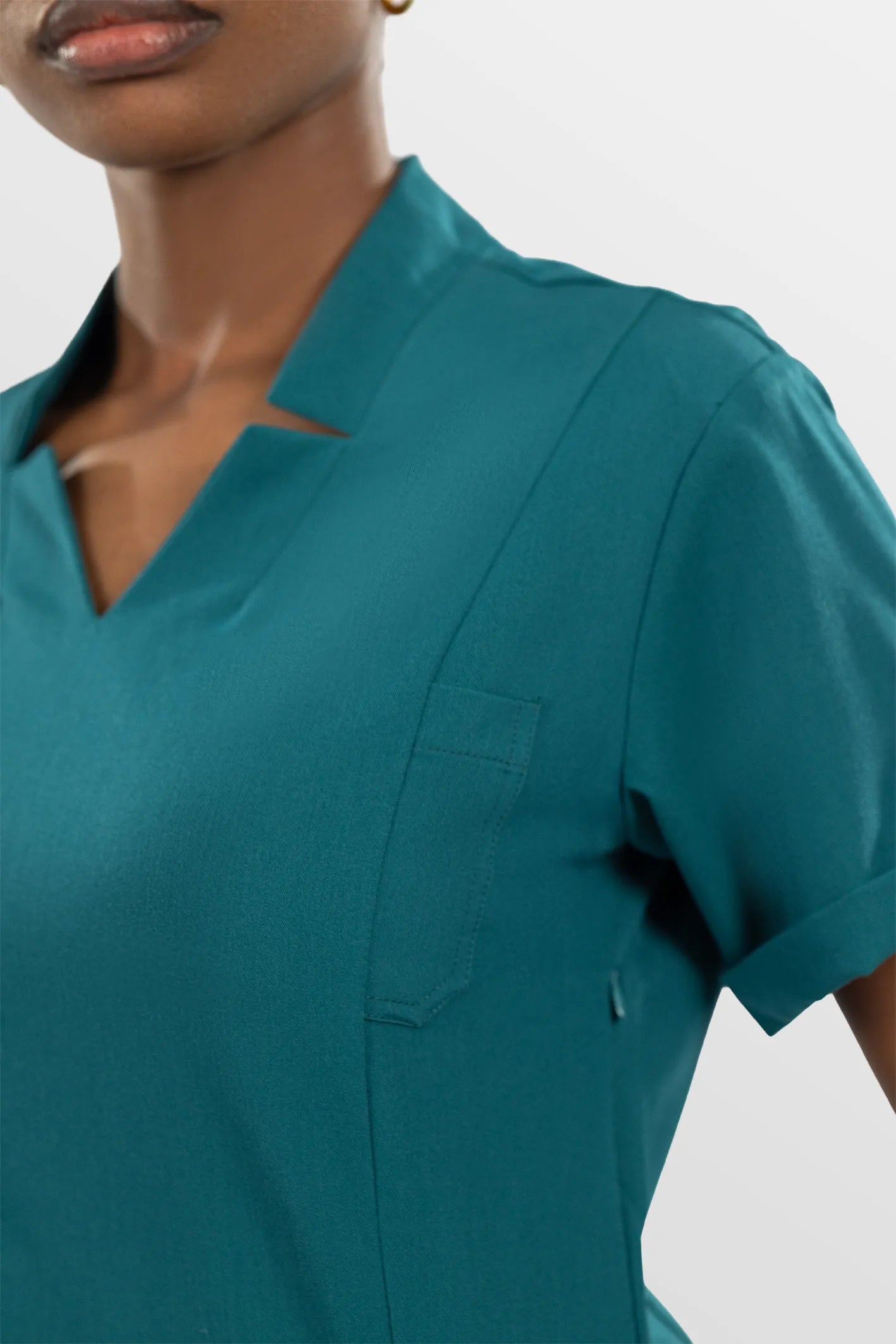 Mint Green Eipnare Women's V-Neck Split 9-Pocket Slim Fit Scrub Set - Stretch Medical Scrubs for Women