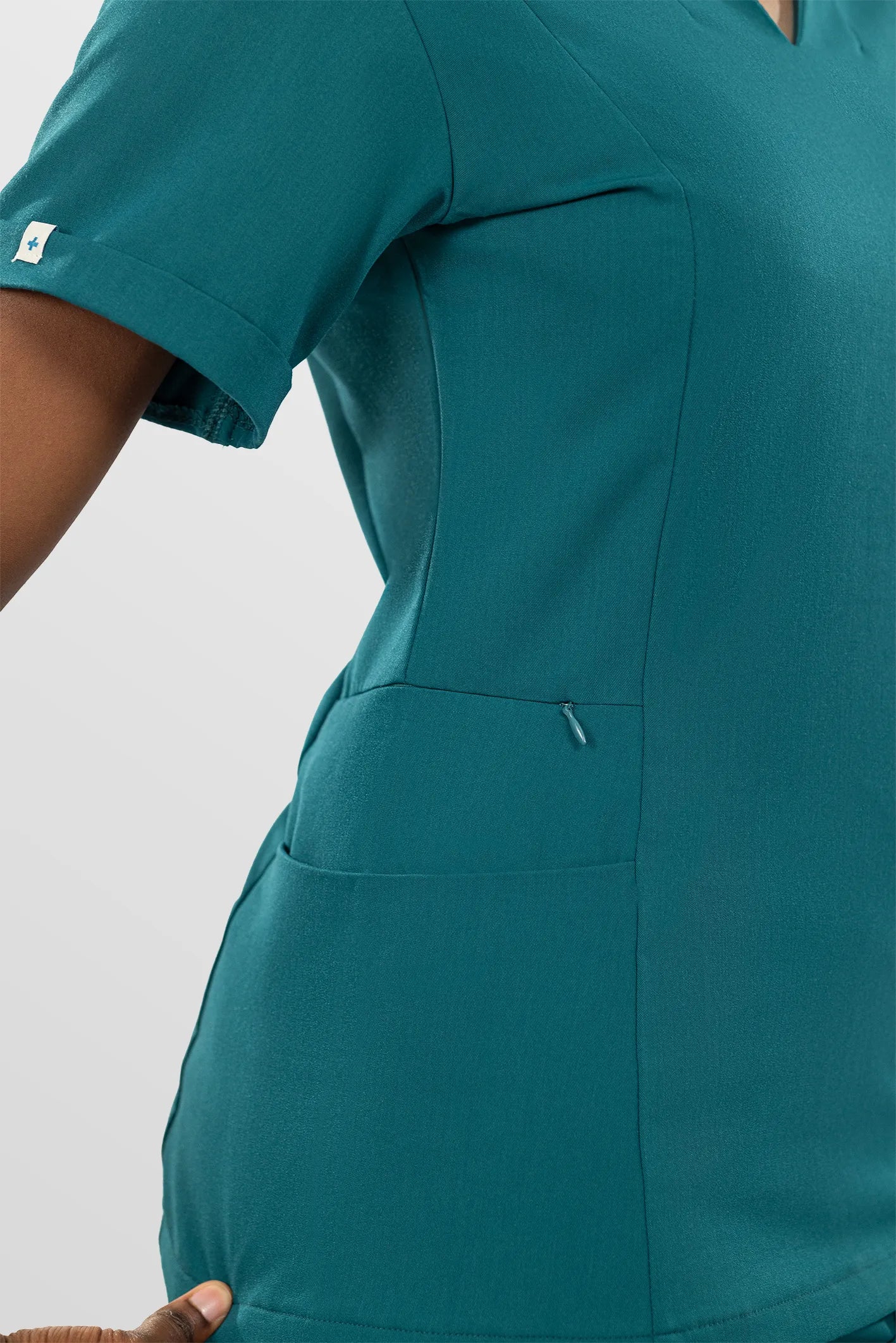 Mint Green Eipnare Women's V-Neck Split 9-Pocket Slim Fit Scrub Set - Stretch Medical Scrubs for Women