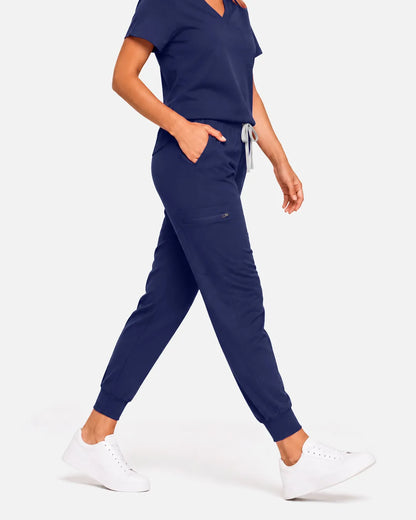 Navy Blue Eipnare Women's Classic Jogger Scrub Pants - Stretch Medical Scrubs for Women