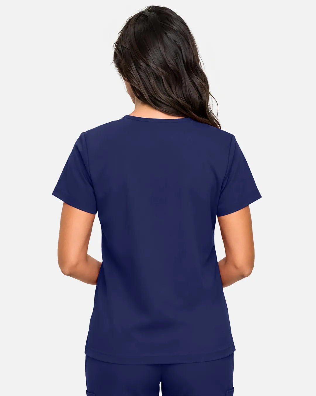 Navy Blue Eipnare Women's Classic V-Neck Scrub Top - Stretch Medical Scrubs for Women