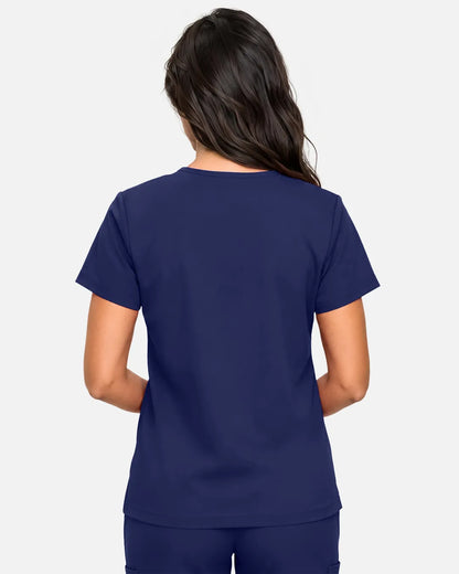 Navy Blue Eipnare Women's Classic V-Neck Scrub Top - Stretch Medical Scrubs for Women