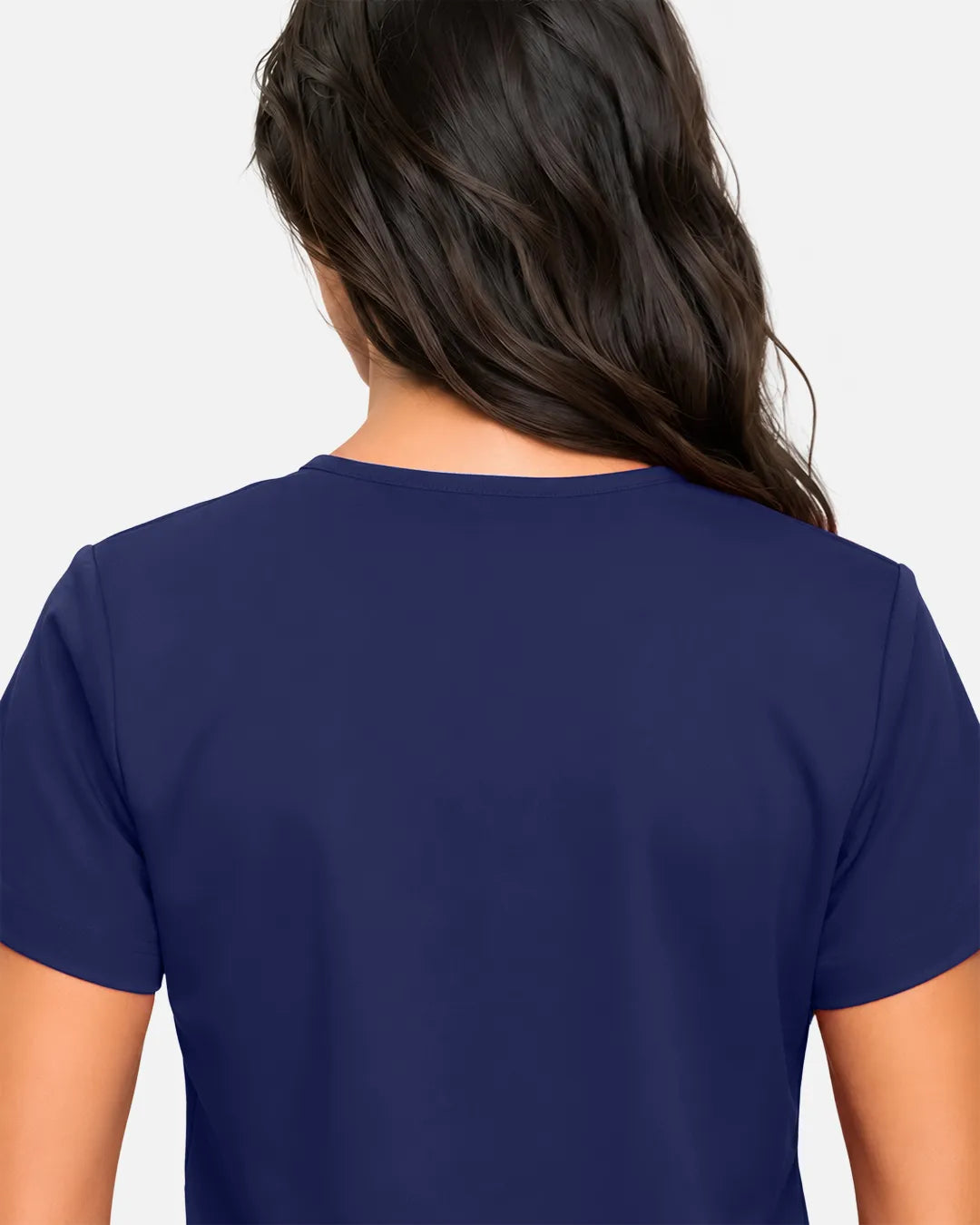 Navy Blue Eipnare Women's Classic V-Neck Scrub Top - Stretch Medical Scrubs for Women