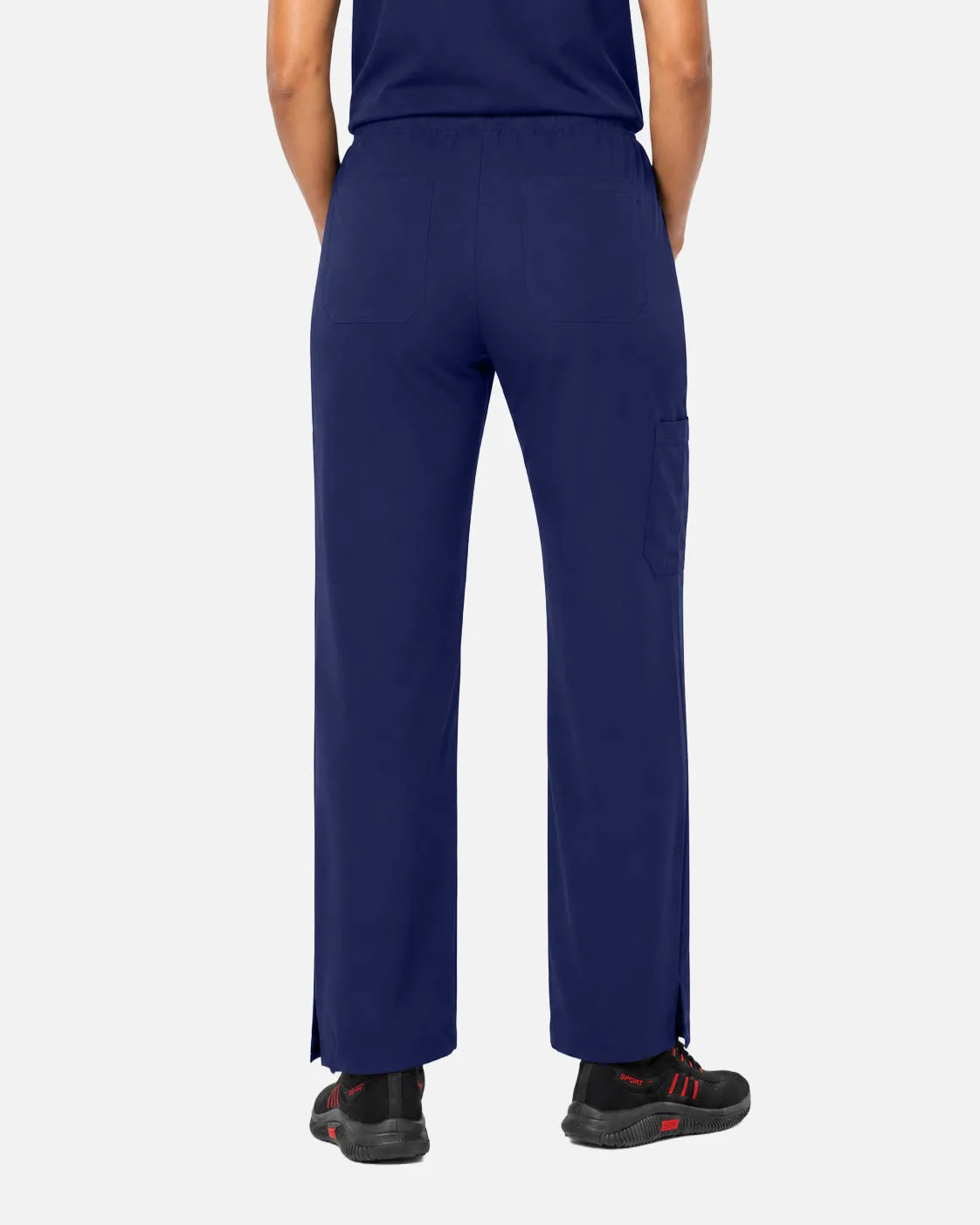 Navy Blue Eipnare Women's Woven Straight-Leg Scrub Pants - Stretch Medical Scrubs for Women