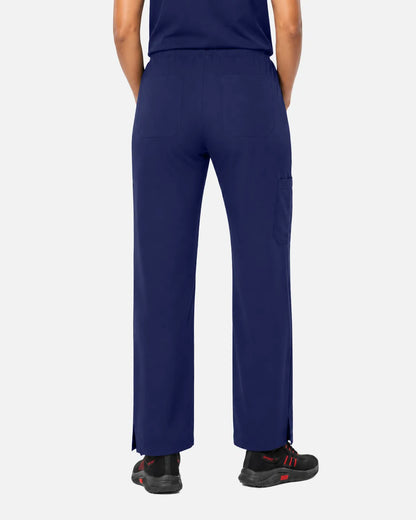 Navy Blue Eipnare Women's Woven Straight-Leg Scrub Pants - Stretch Medical Scrubs for Women