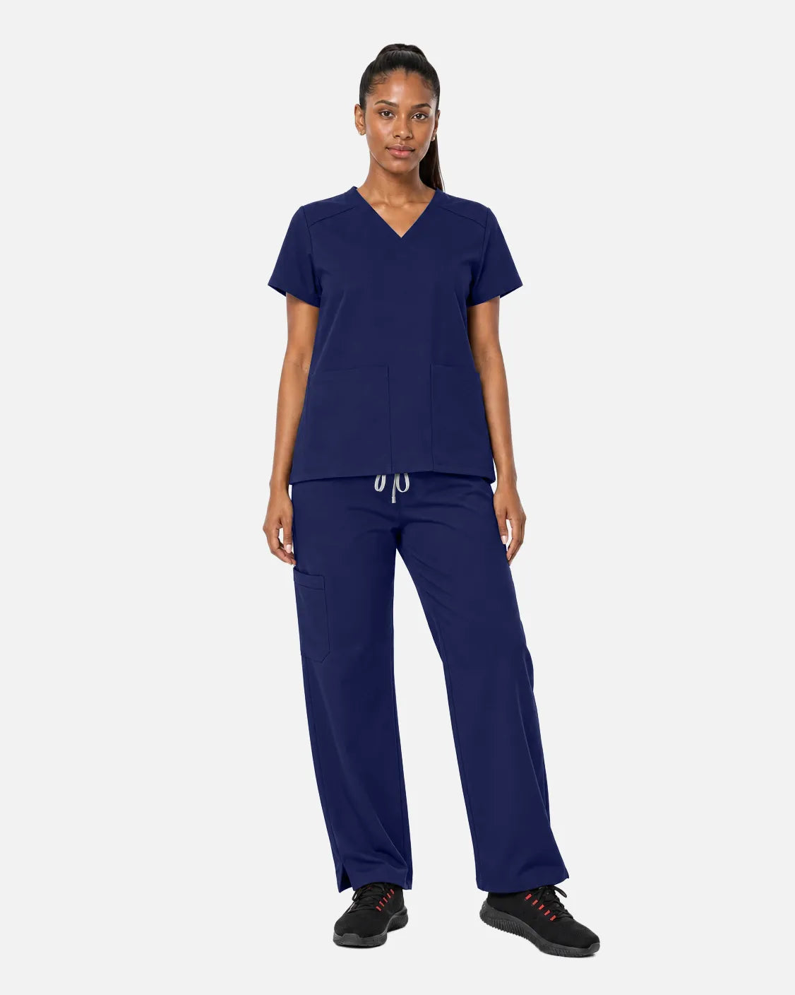 Navy Blue Eipnare Women's Woven Straight-Leg Scrub Pants - Stretch Medical Scrubs for Women