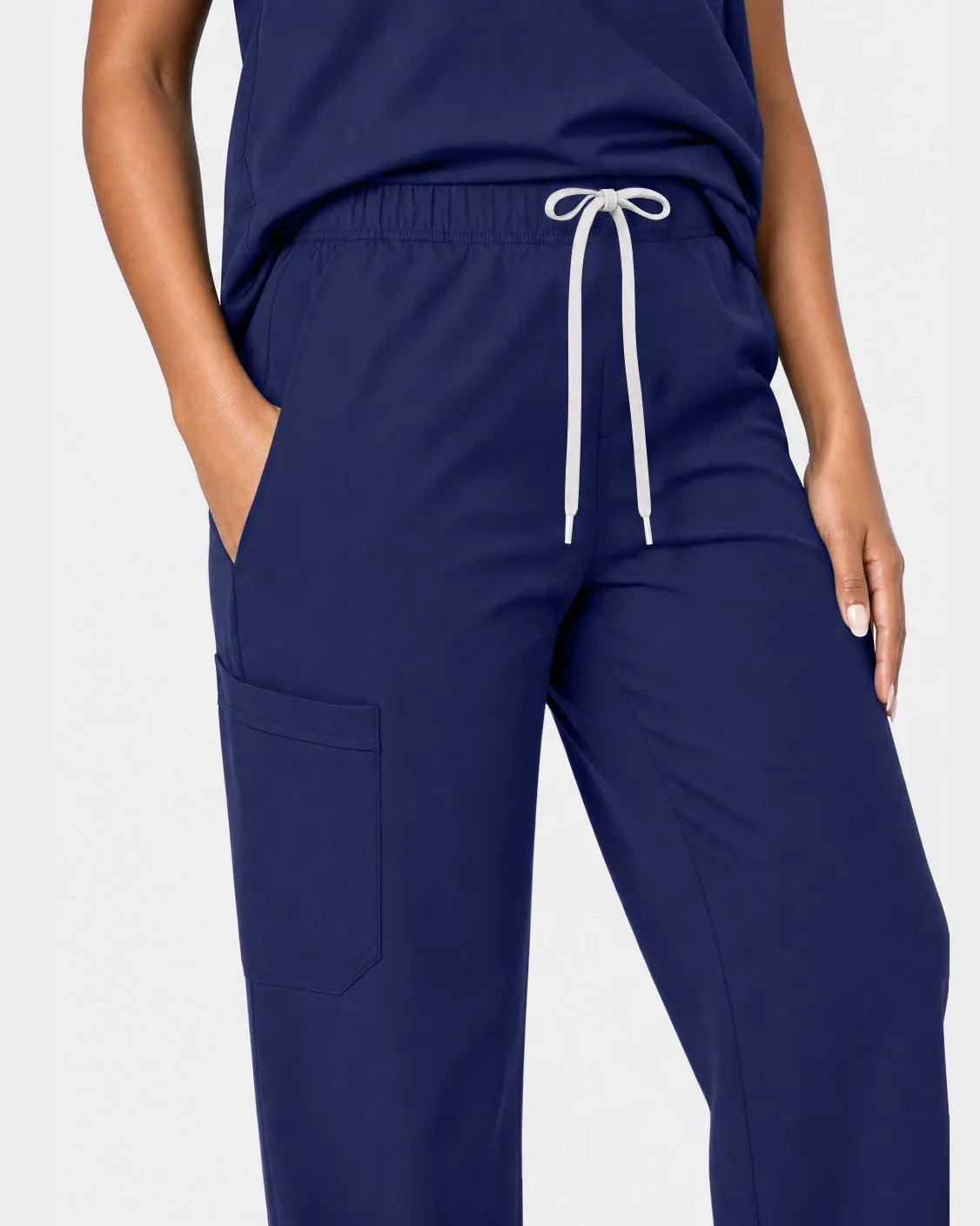 Navy Blue Eipnare Women's Woven Straight-Leg Scrub Pants - Stretch Medical Scrubs for Women