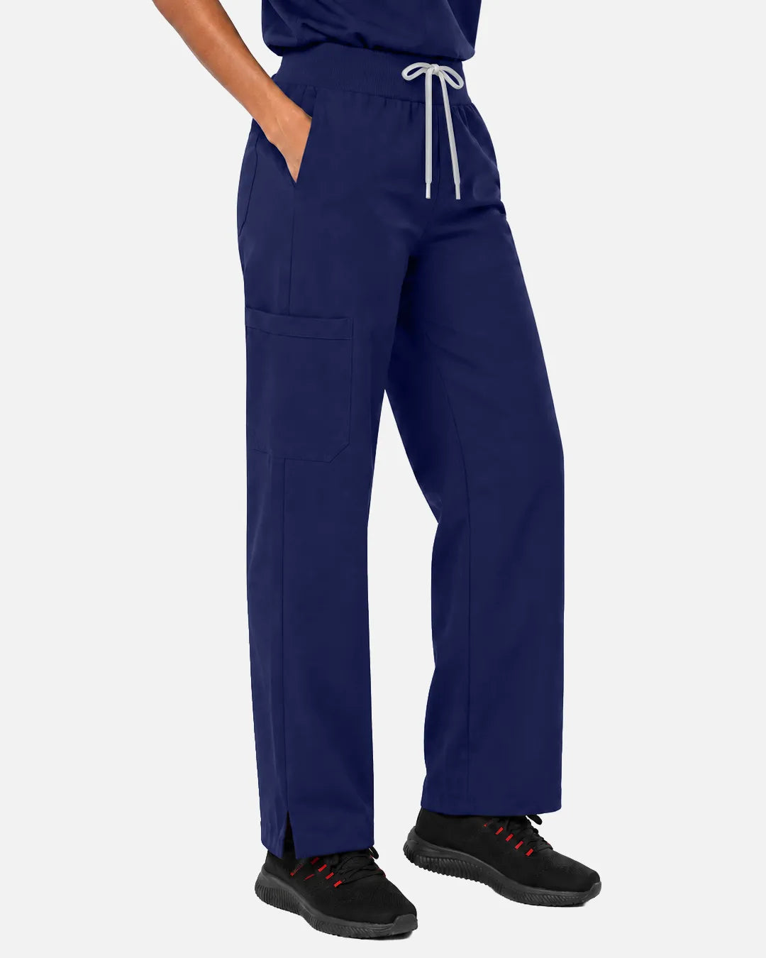 Navy Blue Eipnare Women's Woven Straight-Leg Scrub Pants - Stretch Medical Scrubs for Women