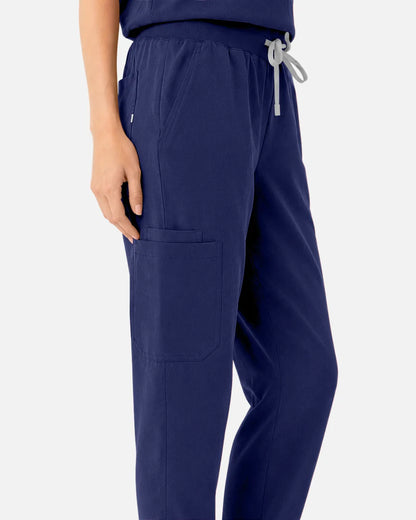 Navy Blue Eipnare Women's Tapered Jogger Scrub Pants - Stretch Medical Scrubs for Women