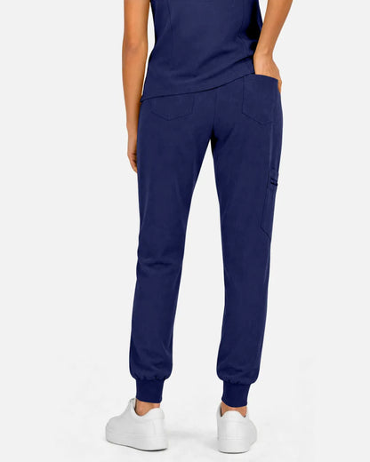 Navy Blue Eipnare Women's Multi-Pocket Jogger Scrub Pants - Stretch Medical Scrubs for Women