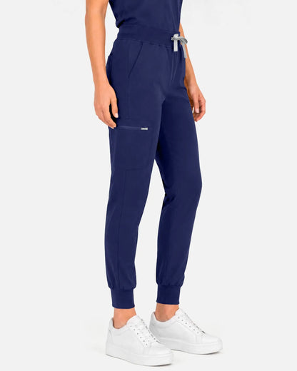 Navy Blue Eipnare Women's Multi-Pocket Jogger Scrub Pants - Stretch Medical Scrubs for Women
