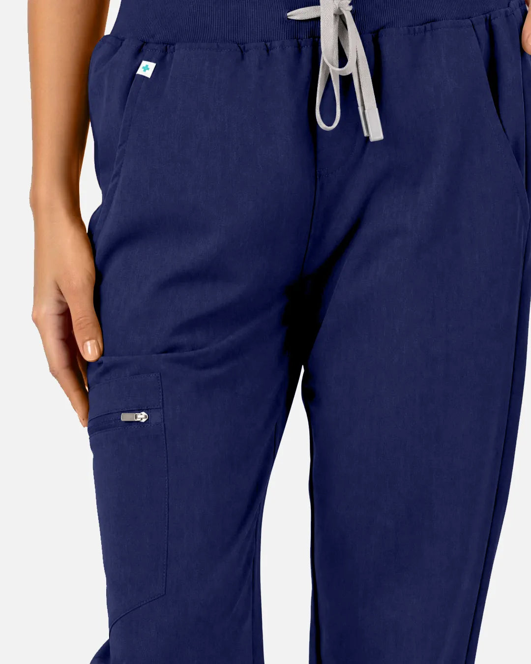 Navy Blue Eipnare Women's Multi-Pocket Jogger Scrub Pants - Stretch Medical Scrubs for Women
