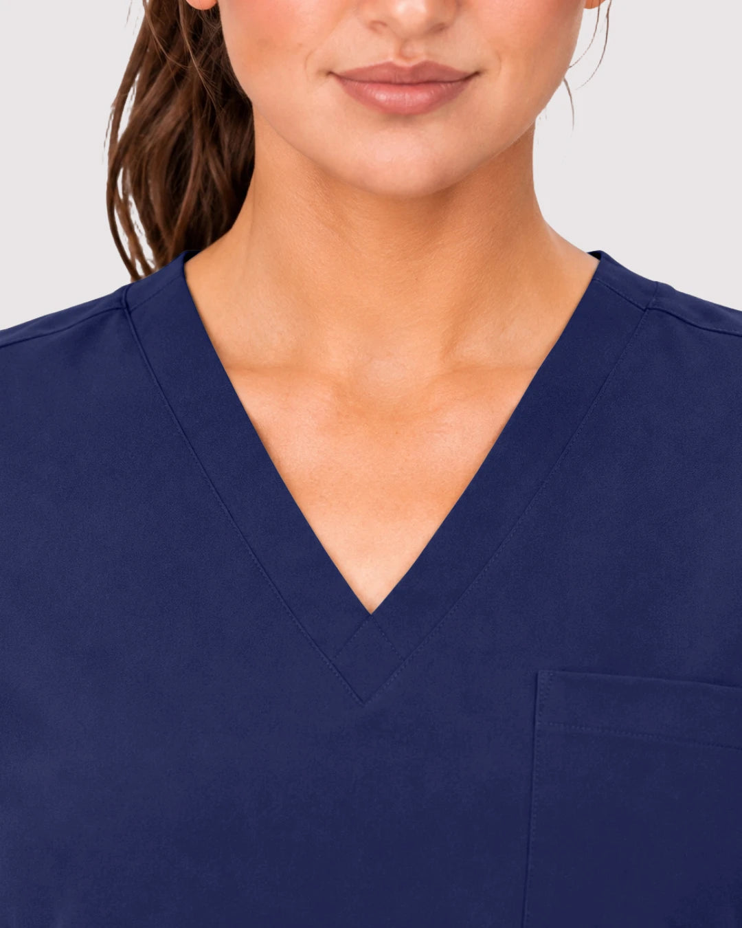 Navy Blue Eipnare Women's 3-Pocket V-Neck Jogger Scrub Set - Stretch Medical Scrubs for Women