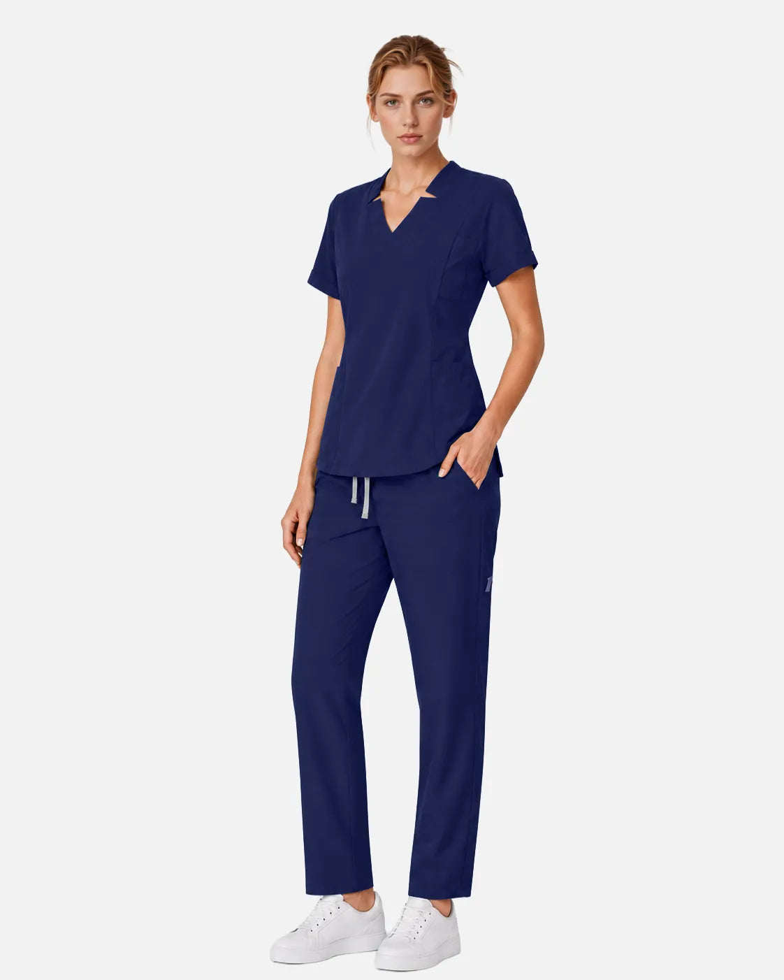 Navy Blue Eipnare Women's Slim Fit Tapered Cargo Scrub Pants - Stretch Medical Scrubs for Women