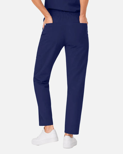 Navy Blue Eipnare Women's Slim Fit Tapered Cargo Scrub Pants - Stretch Medical Scrubs for Women