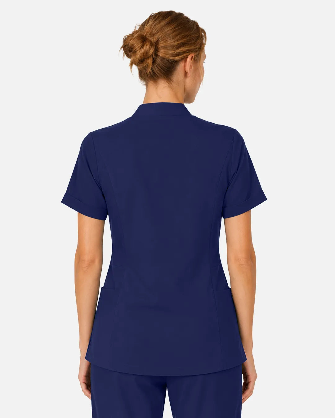Navy Blue Eipnare Women's Split V-Neck Scrub Top - Stretch Medical Scrubs for Women