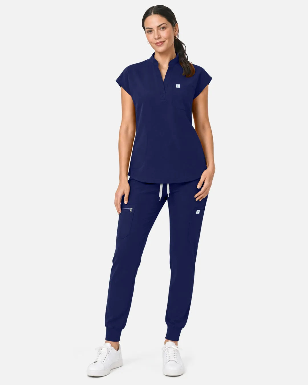 Navy Blue Eipnare Women's Cargo Jogger Scrub Pants - Stretch Medical Scrubs for Women