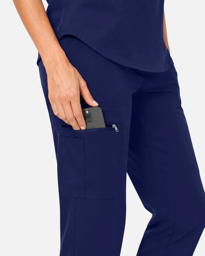 Navy Blue Eipnare Women's Cargo Jogger Scrub Pants - Stretch Medical Scrubs for Women