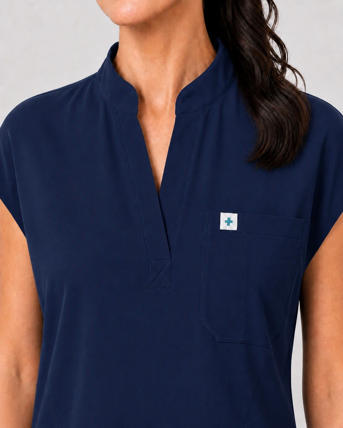 Navy Blue Eipnare Women's 8-Pocket V-Neck Jogger Scrub Set - Stretch Medical Scrubs for Women
