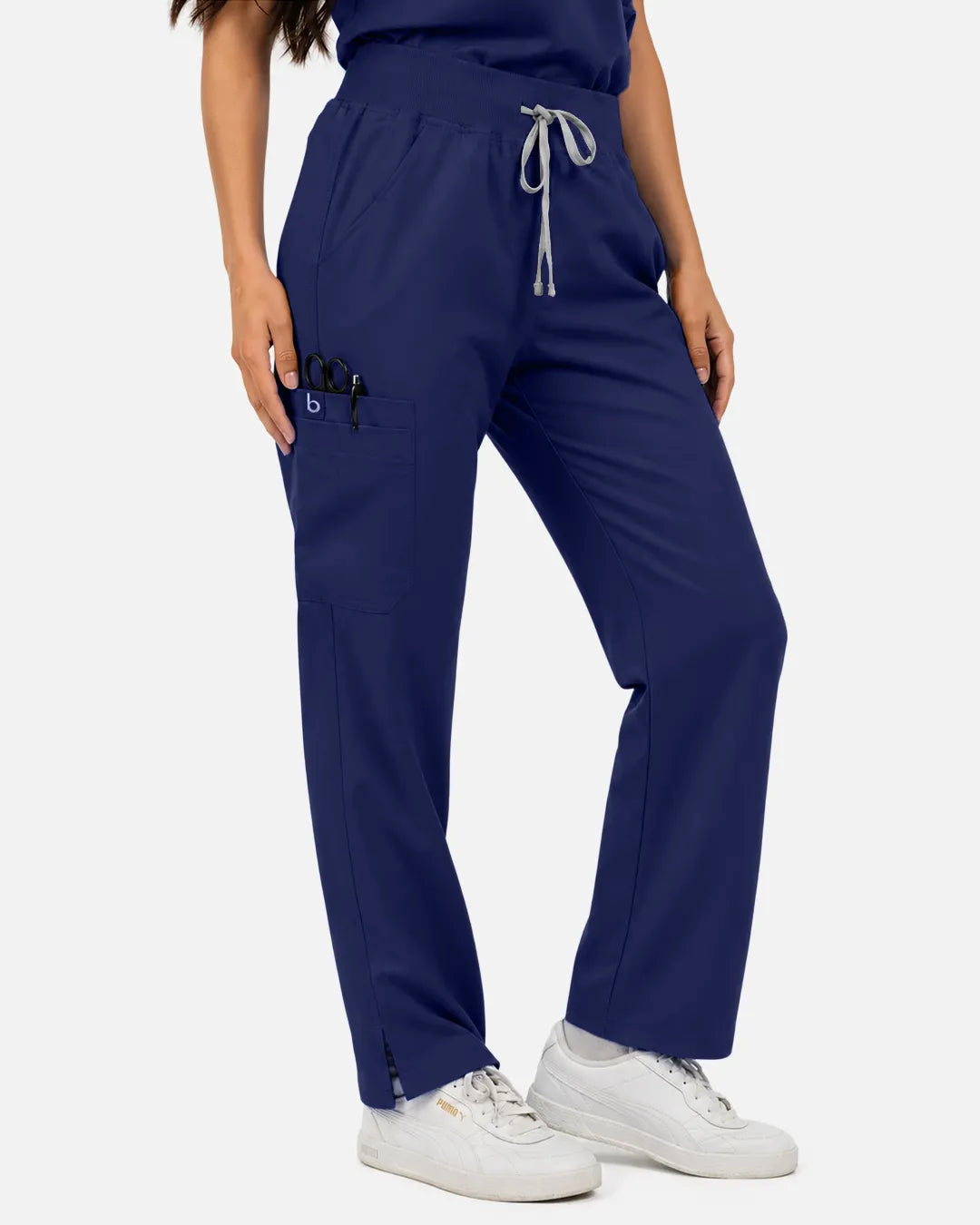 Navy Blue Eipnare Women's Straight-Leg Cargo Scrub Pants - Stretch Medical Scrubs for Women