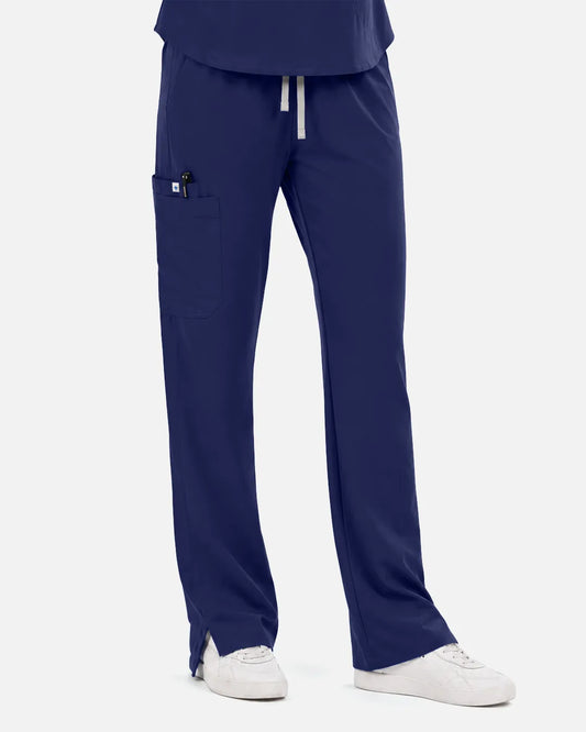 Navy Blue Eipnare Women's Straight-Leg Cargo Scrub Pants - Stretch Medical Scrubs for Women