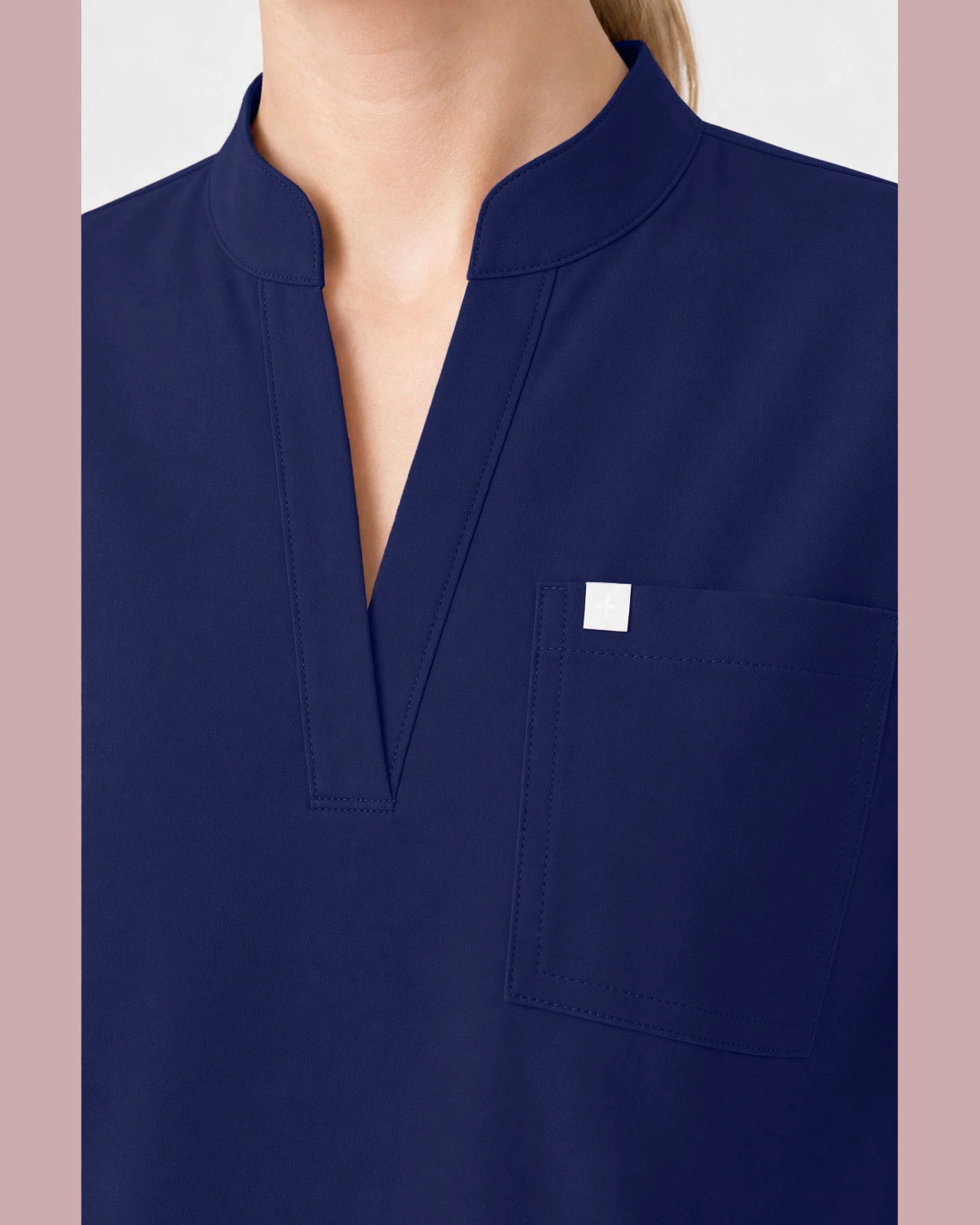 Navy Blue Eipnare Women's Henley Sleeveless Straight-Leg Scrub Set - Stretch Medical Scrubs for Women