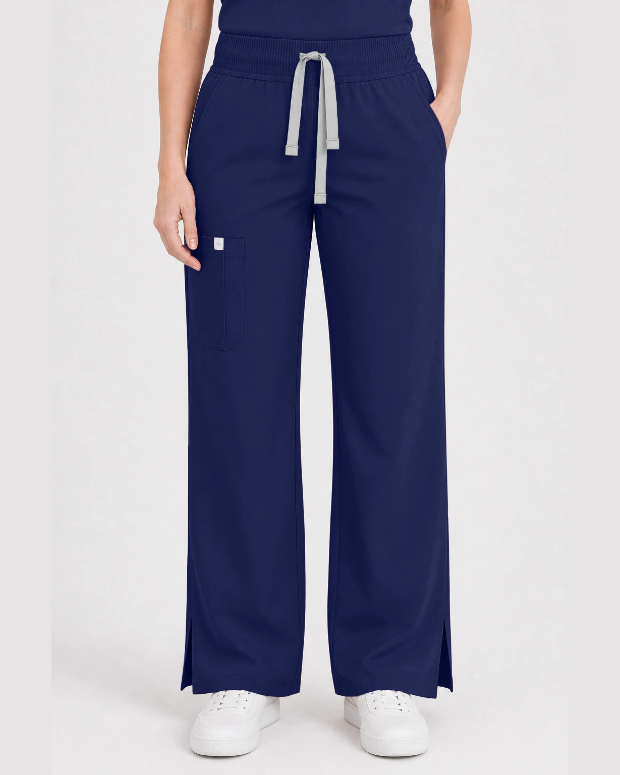 Navy Blue Eipnare Women's Henley Sleeveless Straight-Leg Scrub Set - Stretch Medical Scrubs for Women