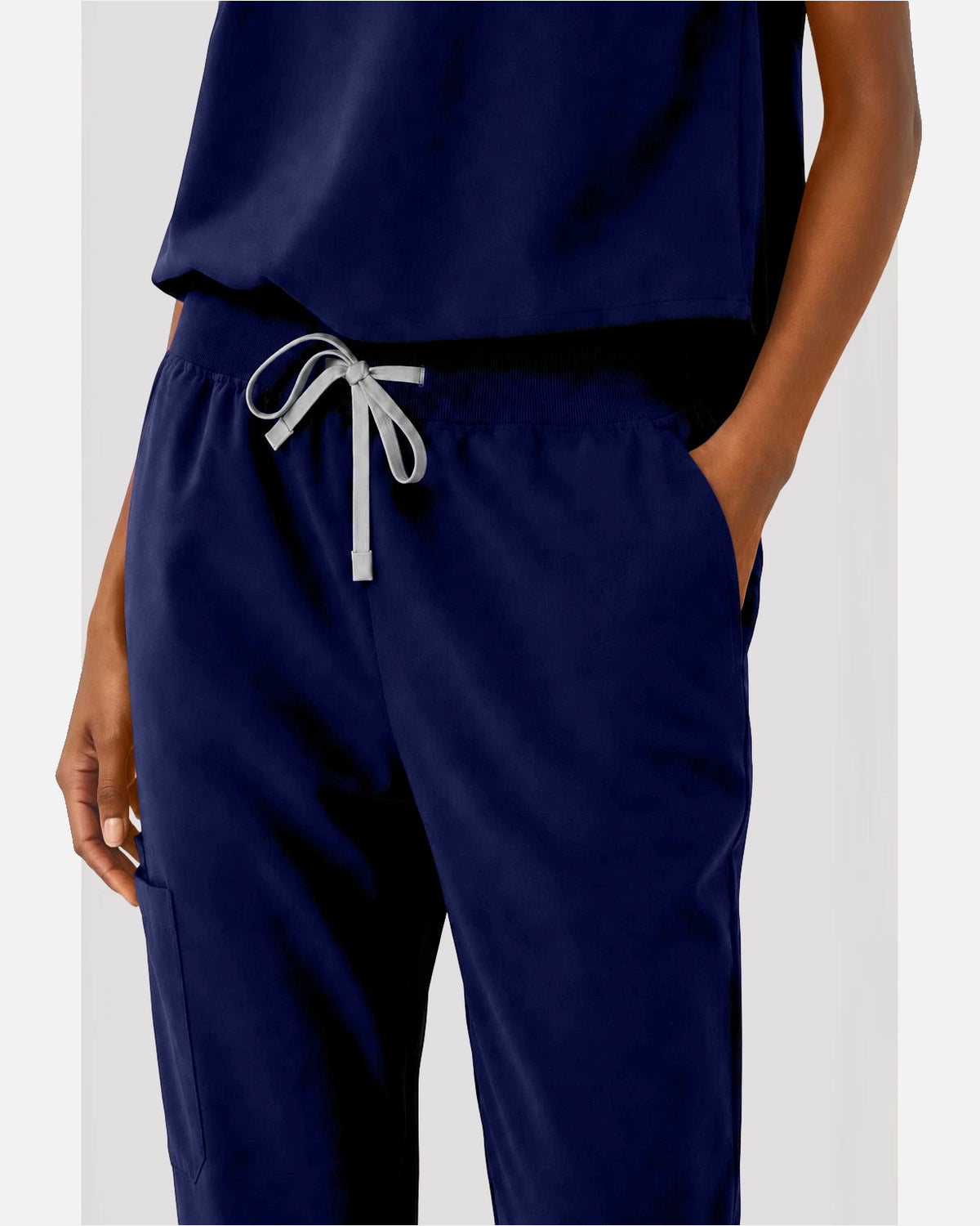 Navy Blue – Eipnare Women's Sleeveless Mandarin Collar Jogger Uniform Set – product image 06