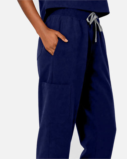 Navy Blue – Eipnare Women's Sleeveless Mandarin Collar Jogger Uniform Set – product image 09