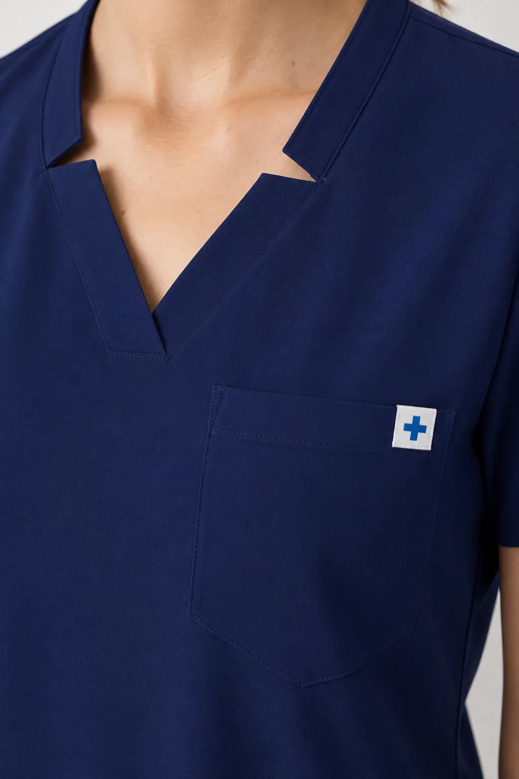 Navy Blue Eipnare Women's Notch Neck Cargo Jogger Scrub Set - Stretch Medical Scrubs for Women